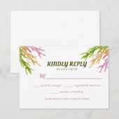 Cartons Réponse Jardin d'été Aquarelle Mariage floral (Devant / Derrière)