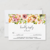 Cartons Réponse Jardin d'été Aquarelle Mariage Repas Choix (Devant)