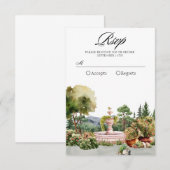 Cartons Réponse Jardin élégant vert esthétique aquarelle (Devant / Derrière)