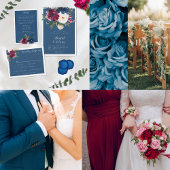 Cartons Réponse Jardin enchanté Dusty Blue Bourgogne Navy