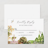 Cartons Réponse Jardin esthétique aquarelle (Devant / Derrière)