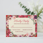 Cartons Réponse Jardin fleuri rouge mariage chinois (Debout devant)
