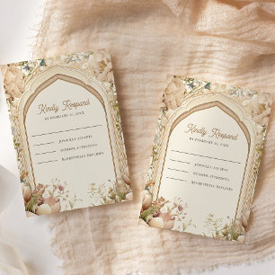 Cartons Réponse Jardin Floral Mariage Indien Palais