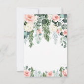 Cartons Réponse Jardin Floral rose pâle Rose Mariage d'aquarelle (Dos)