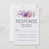 Cartons Réponse Jardin Floral violet violet Mariage de lavande (Devant)