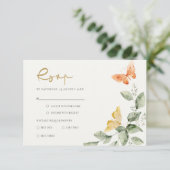 Cartons Réponse Jardin Jaune mignon Papillons Mariage (Debout devant)