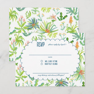 Cartons Réponse Jardin Jungle Aquarelle PERSONNALISÉE pour la Mari