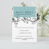 Cartons Réponse Jardin moderne | Choix de repas mariage turquoise  (Debout devant)