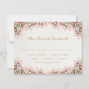 Cartons Réponse jardin romantique français florales mariage