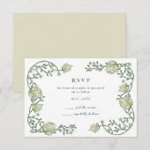 Cartons Réponse Jardin romantique Mariage floral (Devant / Derrière)