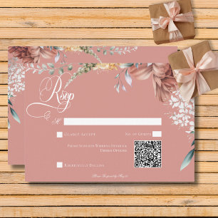 Cartons Réponse Jardin rose romantique moderne Mariage de fleurs Q