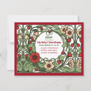 Cartons Réponse Jardin vintage Art nouveau Mariage