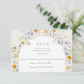 Cartons Réponse Jardin Wildflower Printemps Mariage d'été (Debout devant)