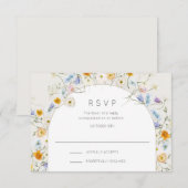 Cartons Réponse Jardin Wildflower Printemps Mariage d'été (Devant / Derrière)