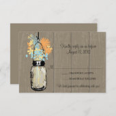 Cartons Réponse Jarre en bois rustique Mason fourré en Fleur sauva (Devant / Derrière)