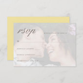 Cartons Réponse Jaune chic avec Mariage photo avant (Devant / Derrière)