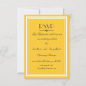 Cartons Réponse Jaune Ensoleillé Chic Mariage Écriture Blanche WS (Devant)