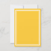 Cartons Réponse Jaune Ensoleillé Chic Mariage Écriture Blanche WS (Dos)