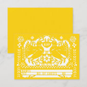 Cartons Réponse Jaune Mexicaine Fantail Doves Papel Picado (Devant / Derrière)