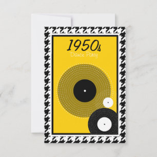 Cartons Réponse Jaune, noir, blanc et à damiers thème des années 1