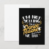 Cartons Réponse Je Suis Un Enseignant De Danse (Devant / Derrière)