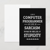 Cartons Réponse Je Suis Un Programmeur Informatique (Devant / Derrière)