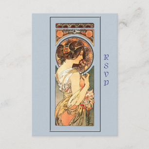 Cartons Réponse Jeune mariée de Nouveau d'art belle épousant la