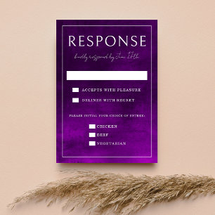 Cartons Réponse Jewel Tone Romance Amethyste Mariage