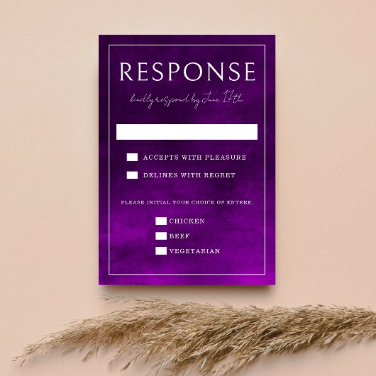 Cartons Réponse Jewel Tone Romance | Amethyste | Mariage