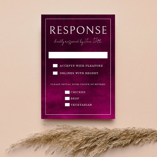 Cartons Réponse Jewel Tone Romance | Garnet | Mariage