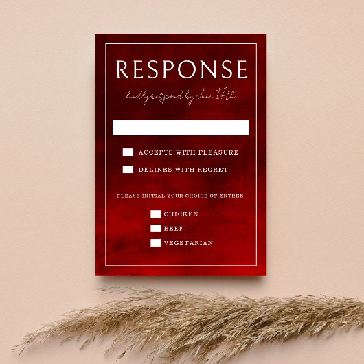 Cartons Réponse Jewel Tone Romance | Ruby | Mariage