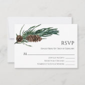 Cartons Réponse Joie de Noël | Elégante aquarelle Mariage d'hiver (Devant)