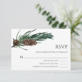 Cartons Réponse Joie de Noël | Elégante aquarelle Mariage d'hiver (Debout devant)