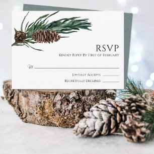 Cartons Réponse Joie de Noël Elégante aquarelle Mariage d'hiver