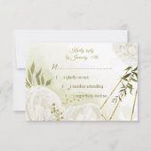 Cartons Réponse joli blanc fleurs vert feuille botanique (Devant)