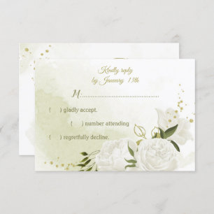 Cartons Réponse joli blanc fleurs vert feuille botanique