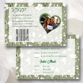 Cartons Réponse Joli Fleur sauvage Sage Green Mariage botanique