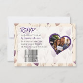 Cartons Réponse Joli Fleur sauvage violet Mariage botanique (Devant)