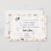 Cartons Réponse Joli Fleur sauvage violet Mariage botanique (Dos)