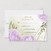 Cartons Réponse joli fleurs violettes vert feuille botanique (Devant)