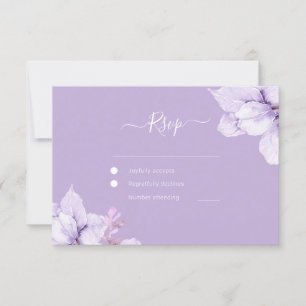Cartons Réponse Joli Mariage d'aquarelle violet Fleurs violettes