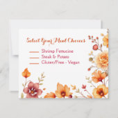 Cartons Réponse Joli Mariage élégant d'automne (Dos)