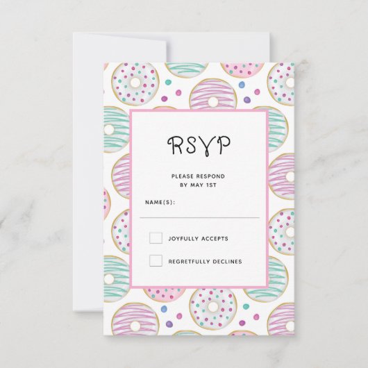 Cartons Réponse Joli Motif coloré de beigne (Devant)
