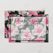 Cartons Réponse Joli motif fleuri rose boho (Devant / Derrière)