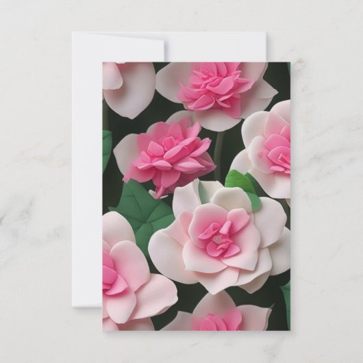 Cartons Réponse Joli motif fleuri rose boho (Dos)