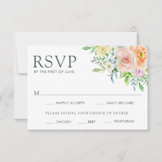 Cartons Réponse Joli Pastel Floral Meice Choice Mariage