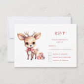 Cartons Réponse Joli renne de Noël avec cadeaux de vacances (Devant)