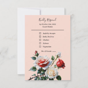 Cartons Réponse Joli rose blanc rose rose rose mariage floral
