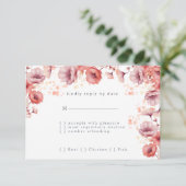 Cartons Réponse Joli rose, Peach Fuzz, Mariage Aquarelle (Debout devant)