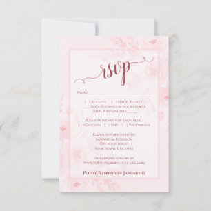Cartons Réponse Jolie Mariage Bohème Chic aux Pivoines Aquarelles